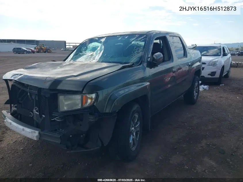2006 Honda Ridgeline Rtl VIN: 2HJYK16516H512873 Lot: 42665628