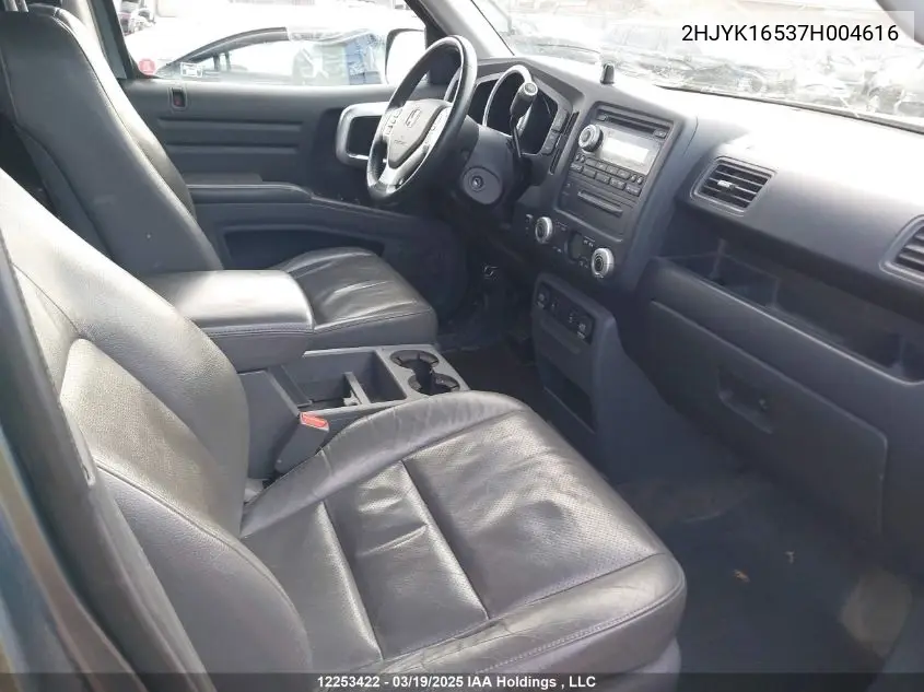 2007 Honda Ridgeline Ex-L VIN: 2HJYK16537H004616 Lot: 12253422