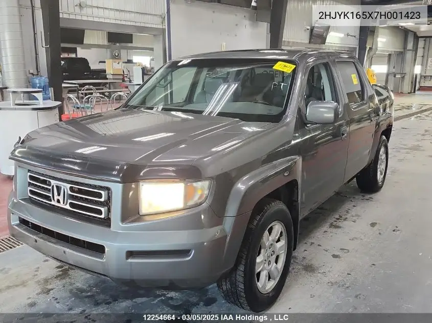 2007 Honda Ridgeline Rtl VIN: 2HJYK165X7H001423 Lot: 12254664