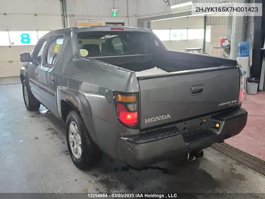 2007 Honda Ridgeline Rtl VIN: 2HJYK165X7H001423 Lot: 12254664