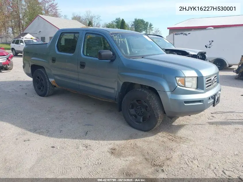 2007 Honda Ridgeline Rt VIN: 2HJYK16227H530001 Lot: 42197799