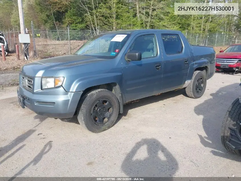 2007 Honda Ridgeline Rt VIN: 2HJYK16227H530001 Lot: 42197799