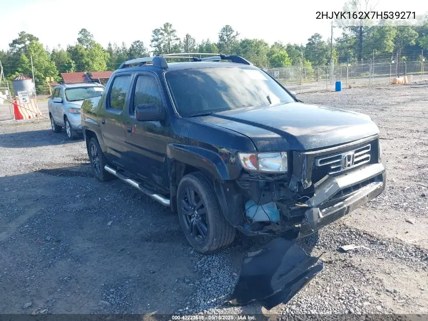 2007 Honda Ridgeline Rt VIN: 2HJYK162X7H539271 Lot: 42223619