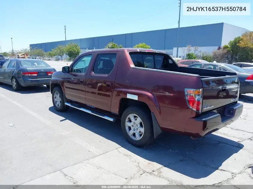 2007 Honda Ridgeline Rtl VIN: 2HJYK16537H550784 Lot: 42598999