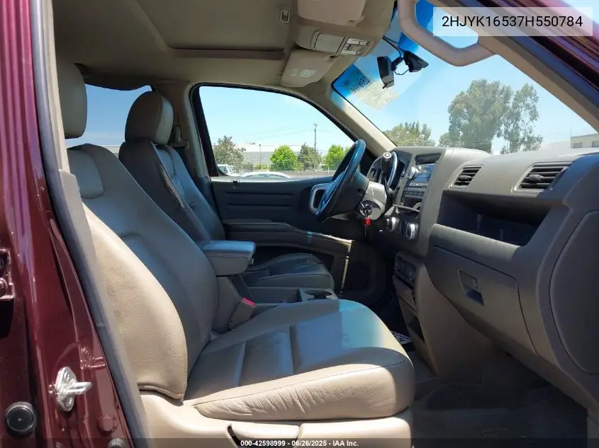 2007 Honda Ridgeline Rtl VIN: 2HJYK16537H550784 Lot: 42598999