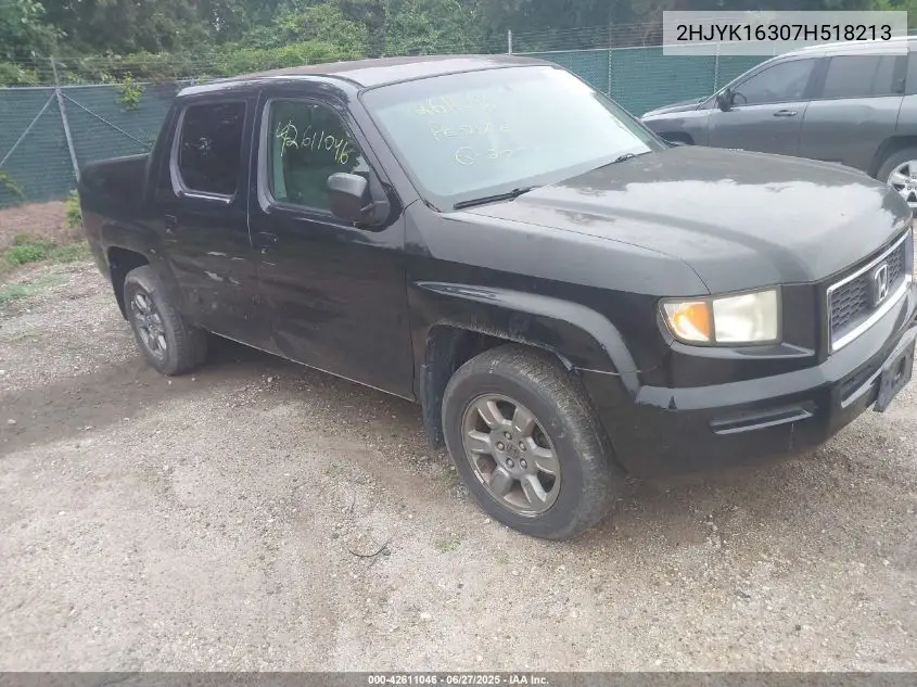 2007 Honda Ridgeline Rtx VIN: 2HJYK16307H518213 Lot: 42611046
