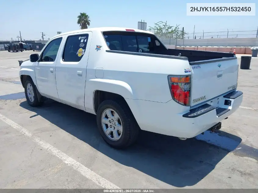 2007 Honda Ridgeline Rtl VIN: 2HJYK16557H532450 Lot: 42616761