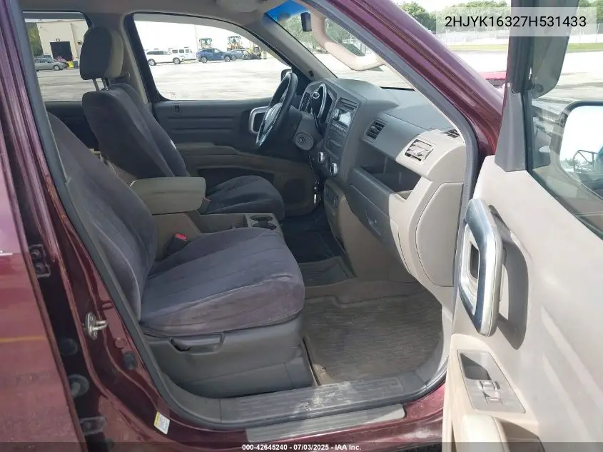 2007 Honda Ridgeline Rtx VIN: 2HJYK16327H531433 Lot: 42645240