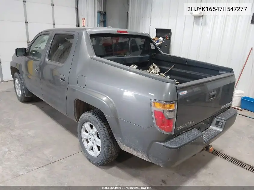 2007 Honda Ridgeline Rtl VIN: 2HJYK16547H547277 Lot: 42654939