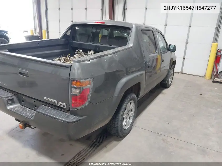 2007 Honda Ridgeline Rtl VIN: 2HJYK16547H547277 Lot: 42654939