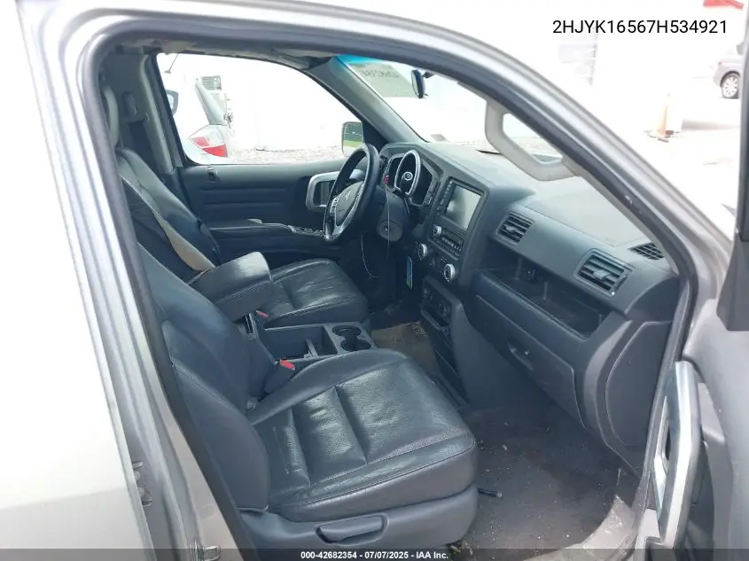 2007 Honda Ridgeline Rtl VIN: 2HJYK16567H534921 Lot: 42682354