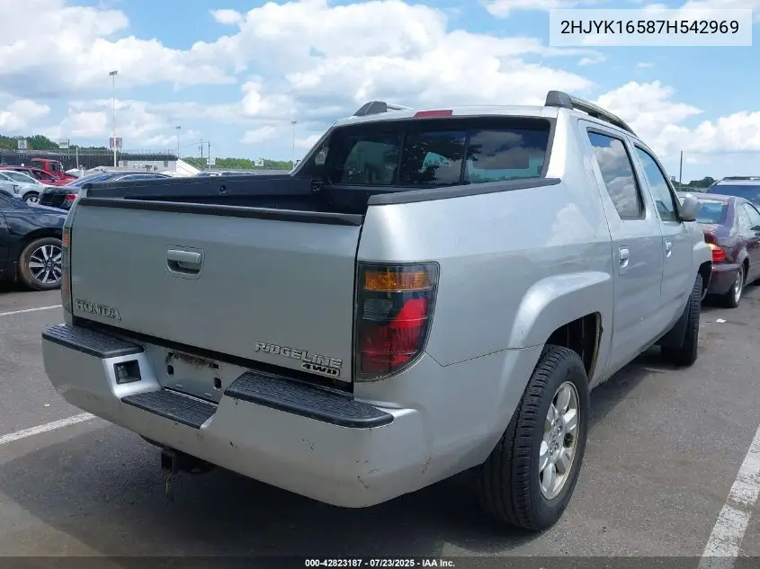 2007 Honda Ridgeline Rtl VIN: 2HJYK16587H542969 Lot: 42823187