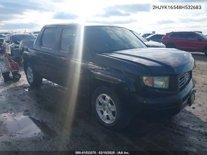 2008 Honda Ridgeline Rtl VIN: 2HJYK16548H532683 Lot: 41533370