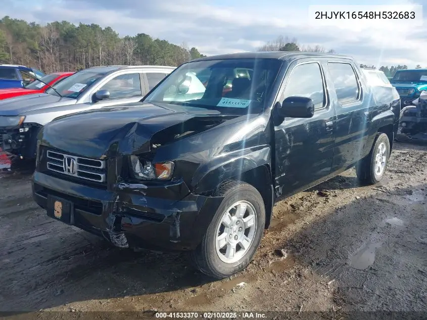 2008 Honda Ridgeline Rtl VIN: 2HJYK16548H532683 Lot: 41533370