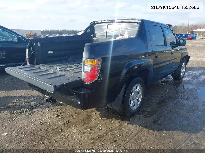 2008 Honda Ridgeline Rtl VIN: 2HJYK16548H532683 Lot: 41533370