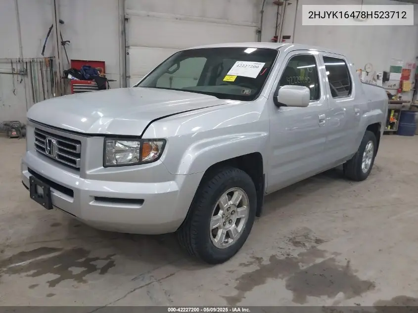 2008 Honda Ridgeline Rts VIN: 2HJYK16478H523712 Lot: 42227200