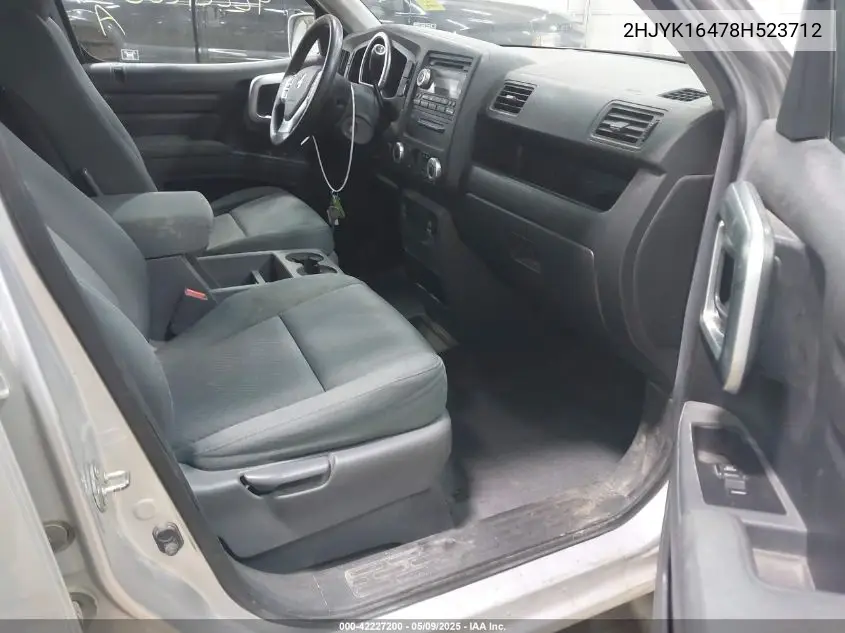 2008 Honda Ridgeline Rts VIN: 2HJYK16478H523712 Lot: 42227200