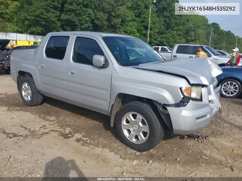 2008 Honda Ridgeline Rtl VIN: 2HJYK16548H535292 Lot: 42535721