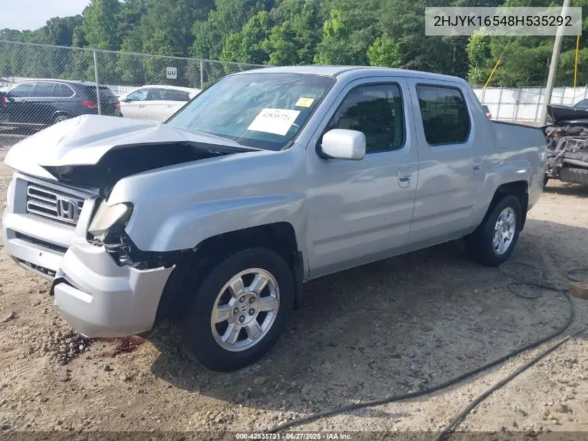 2008 Honda Ridgeline Rtl VIN: 2HJYK16548H535292 Lot: 42535721