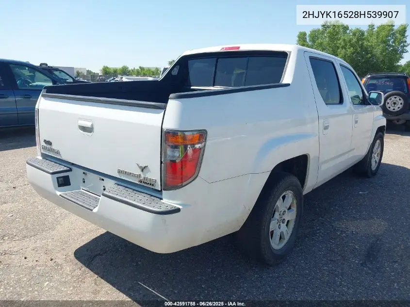 2008 Honda Ridgeline Rtl VIN: 2HJYK16528H539907 Lot: 42591758