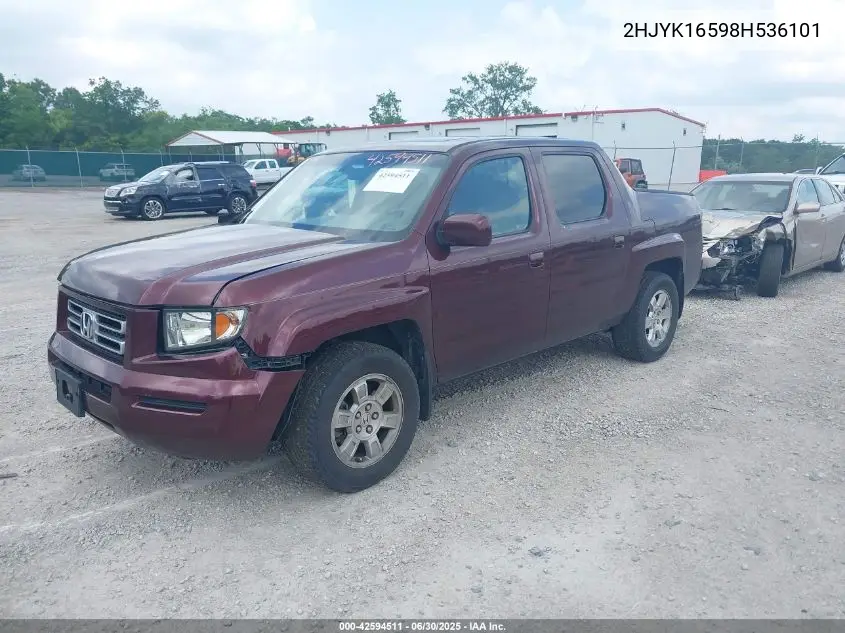 2008 Honda Ridgeline Rtl VIN: 2HJYK16598H536101 Lot: 42594511