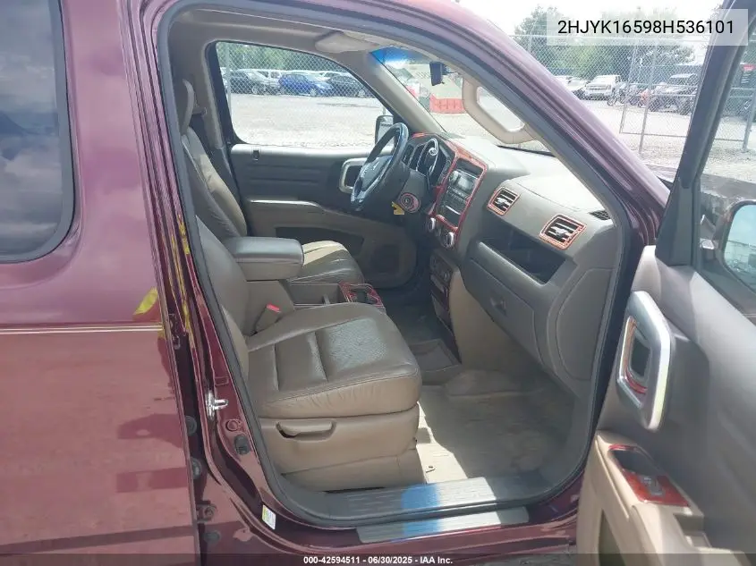 2008 Honda Ridgeline Rtl VIN: 2HJYK16598H536101 Lot: 42594511
