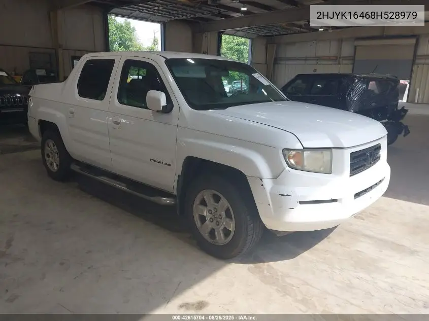 2008 Honda Ridgeline Rts VIN: 2HJYK16468H528979 Lot: 42615704