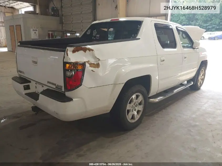 2008 Honda Ridgeline Rts VIN: 2HJYK16468H528979 Lot: 42615704