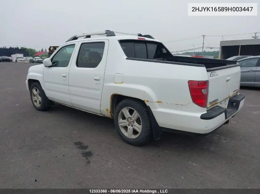 2009 Honda Ridgeline Rtl VIN: 2HJYK16589H003447 Lot: 12333360