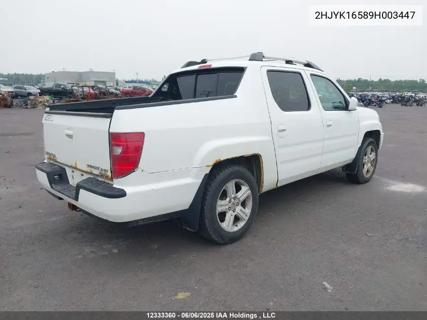 2009 Honda Ridgeline Rtl VIN: 2HJYK16589H003447 Lot: 12333360