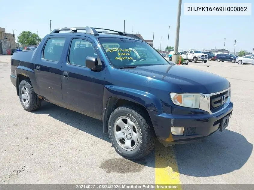 2009 Honda Ridgeline Dx VIN: 2HJYK16469H000862 Lot: 20214027