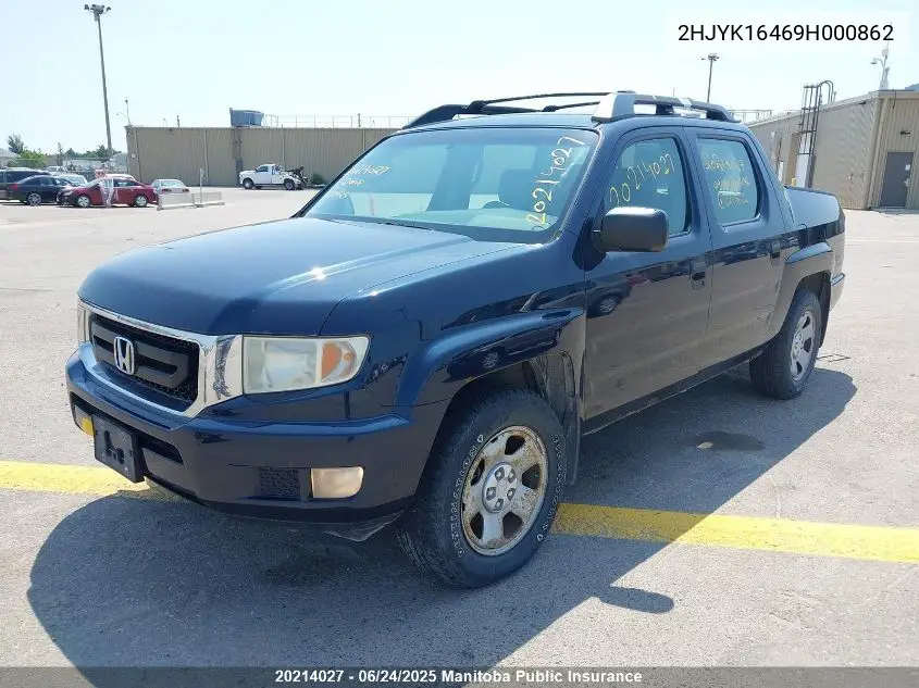 2009 Honda Ridgeline Dx VIN: 2HJYK16469H000862 Lot: 20214027