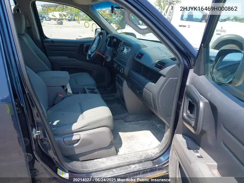2009 Honda Ridgeline Dx VIN: 2HJYK16469H000862 Lot: 20214027