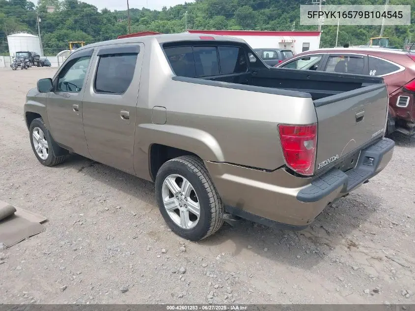 2009 Honda Ridgeline Rtl VIN: 5FPYK16579B104545 Lot: 42601283
