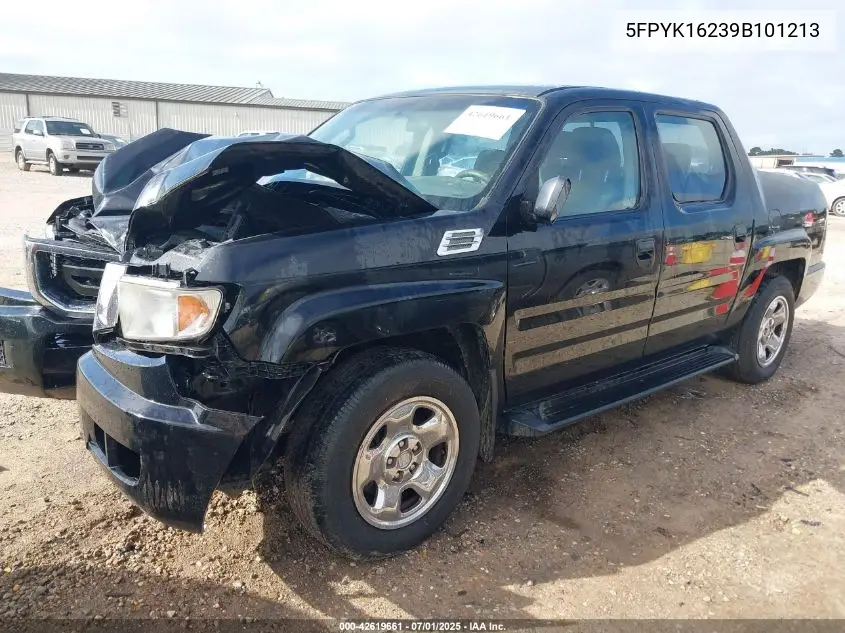 2009 Honda Ridgeline Rt VIN: 5FPYK16239B101213 Lot: 42619661