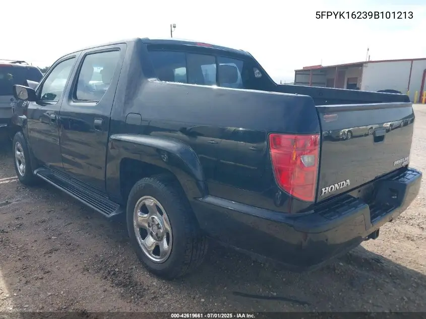 2009 Honda Ridgeline Rt VIN: 5FPYK16239B101213 Lot: 42619661