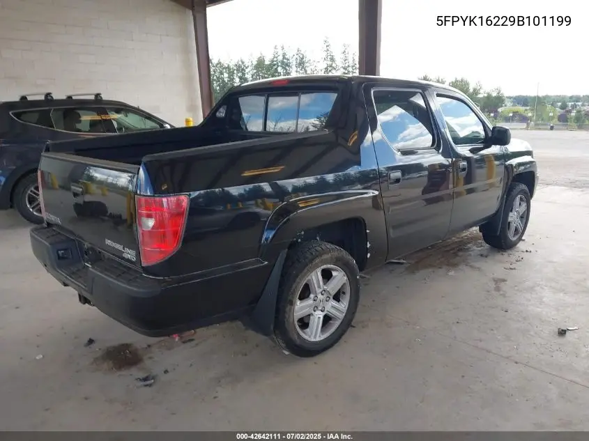 2009 Honda Ridgeline Rt VIN: 5FPYK16229B101199 Lot: 42642111