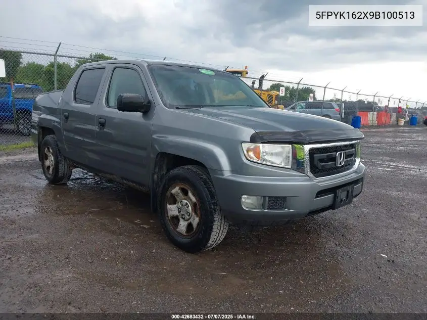 2009 Honda Ridgeline Rt VIN: 5FPYK162X9B100513 Lot: 42683432
