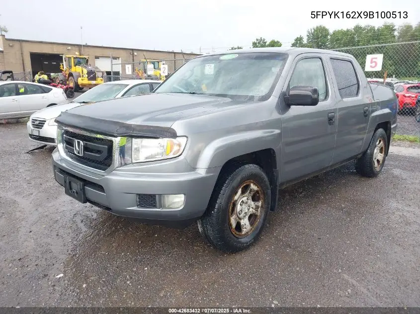 2009 Honda Ridgeline Rt VIN: 5FPYK162X9B100513 Lot: 42683432