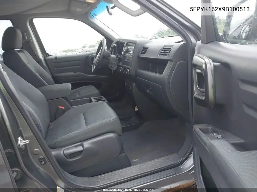 2009 Honda Ridgeline Rt VIN: 5FPYK162X9B100513 Lot: 42683432