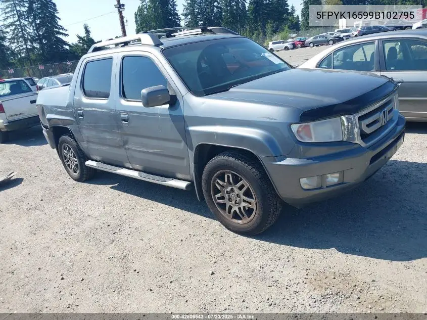 2009 Honda Ridgeline Rtl VIN: 5FPYK16599B102795 Lot: 42806543