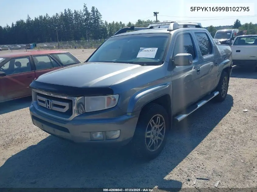 2009 Honda Ridgeline Rtl VIN: 5FPYK16599B102795 Lot: 42806543