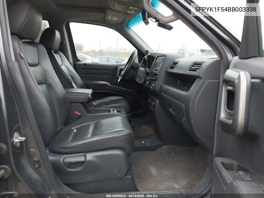 2011 Honda Ridgeline Rtl VIN: 5FPYK1F54BB003338 Lot: 42059535