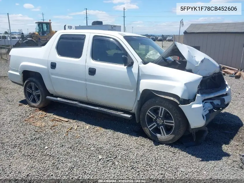 2012 Honda Ridgeline Sport VIN: 5FPYK1F78CB452606 Lot: 42652569