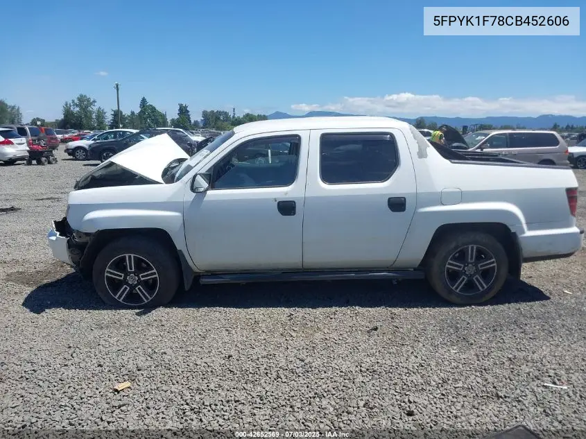 2012 Honda Ridgeline Sport VIN: 5FPYK1F78CB452606 Lot: 42652569