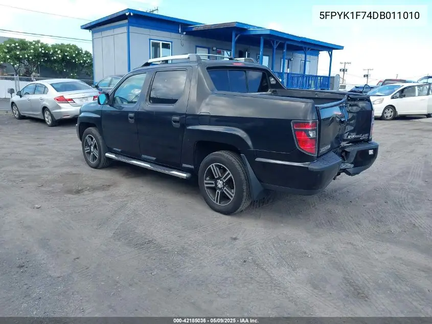 2013 Honda Ridgeline Sport VIN: 5FPYK1F74DB011010 Lot: 42185036