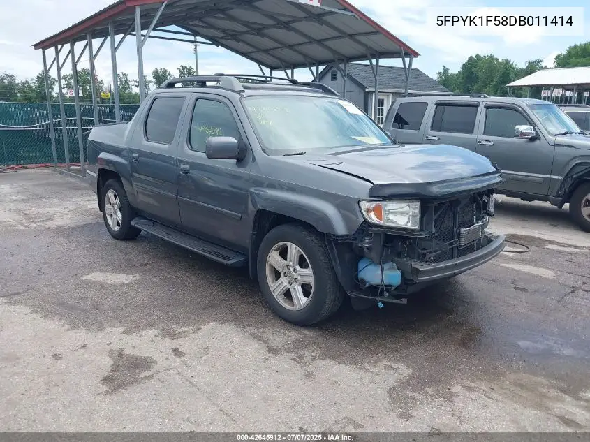 2013 Honda Ridgeline Rtl VIN: 5FPYK1F58DB011414 Lot: 42645912