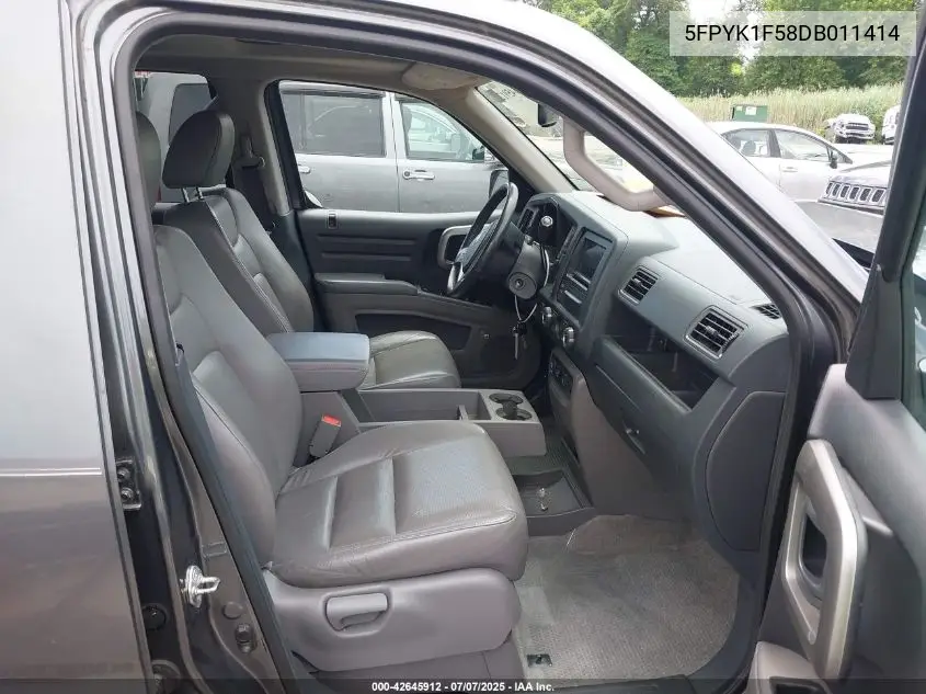 2013 Honda Ridgeline Rtl VIN: 5FPYK1F58DB011414 Lot: 42645912