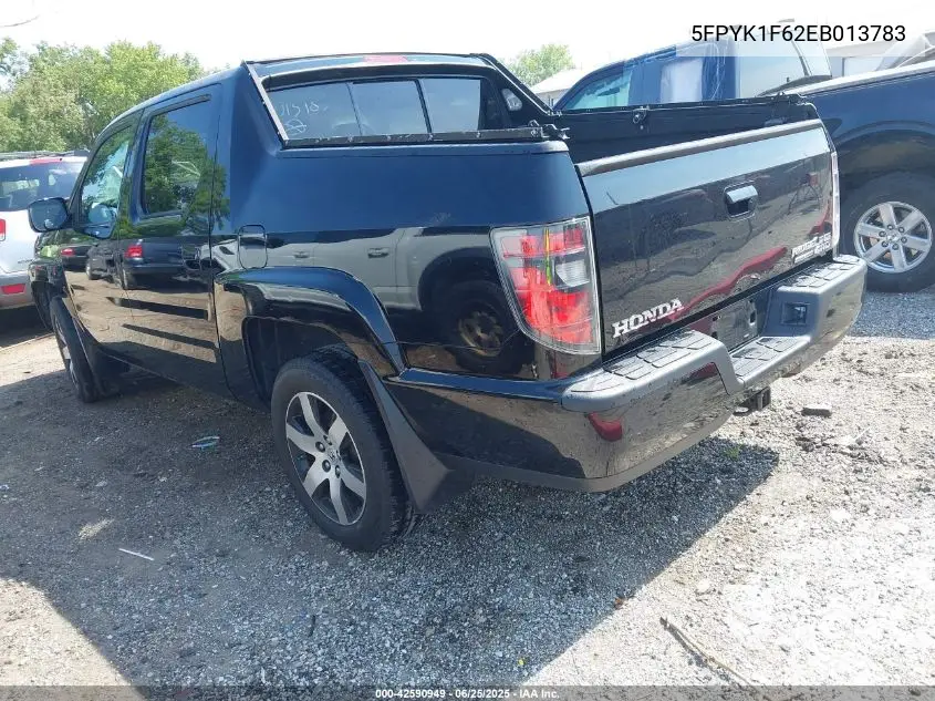 2014 Honda Ridgeline Se VIN: 5FPYK1F62EB013783 Lot: 42590949