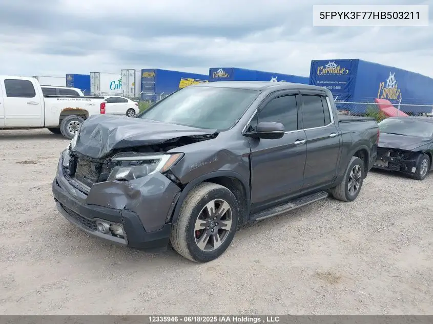 2017 Honda Ridgeline VIN: 5FPYK3F77HB503211 Lot: 12335946